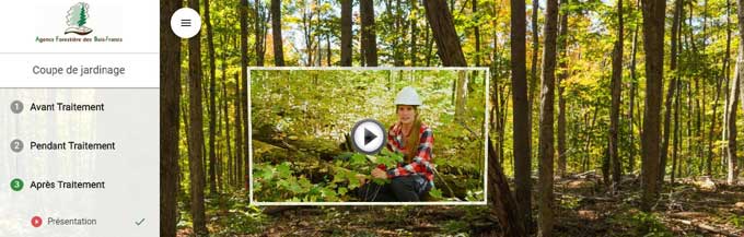 Vidéo intégrée dans la visite forestière virtuelle (capture d’écran AFBF)