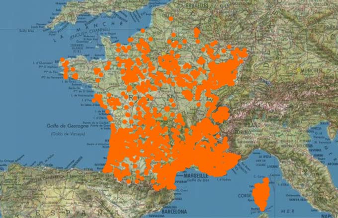 Incendies de forêts, année 2020 (crédit: bdiff.agriculture.gouv.fr. Droits de reproduction réservés et strictement limités)