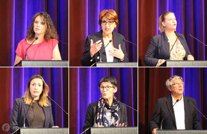 Les députés Sandrine Le Feur, Annie Genevard, Mathilde Panot, Marie Pochon, Chantal Jourdan, Éric Coquerel (crédit photo: CC/Forestopic)