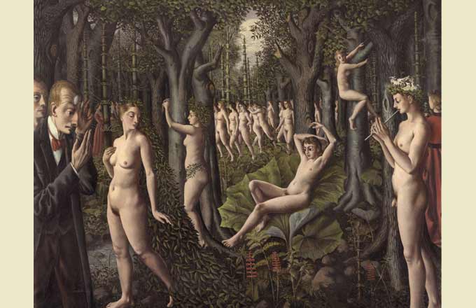 Paul Delvaux. L’éveil de la forêt, 1939. The Art Institute of Chicago, Joseph Winterbotham Collection. © 2018 Artists Rights Society (ARS), New York / SABAM, Brussels