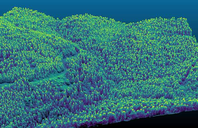 Captation Lidar HD de forêts (crédit: IGN)