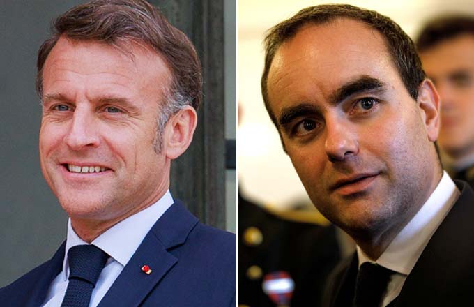 À gauche, Emmanuel Macron (crédit photo: Christophe Licoppe/European Union, 2025). À droite, Sébastien Lecornu (crédit photo: J. Barande/École polytechnique, 2022)