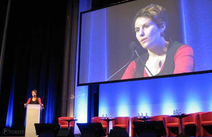 Élodie Lematte, lors du Forum Forêt à Paris, en 2016