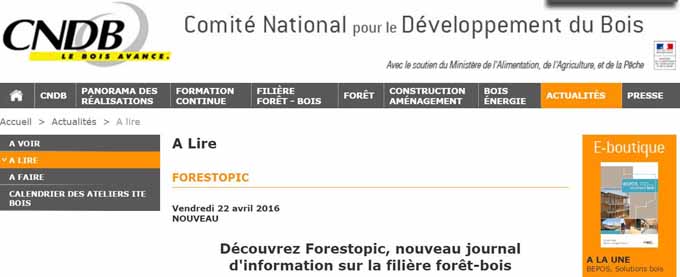 Le CNDB vous invite à découvrir Forestopic