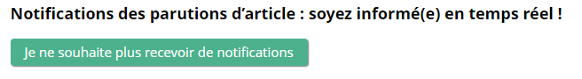 Je ne souhaite plus recevoir de notifications